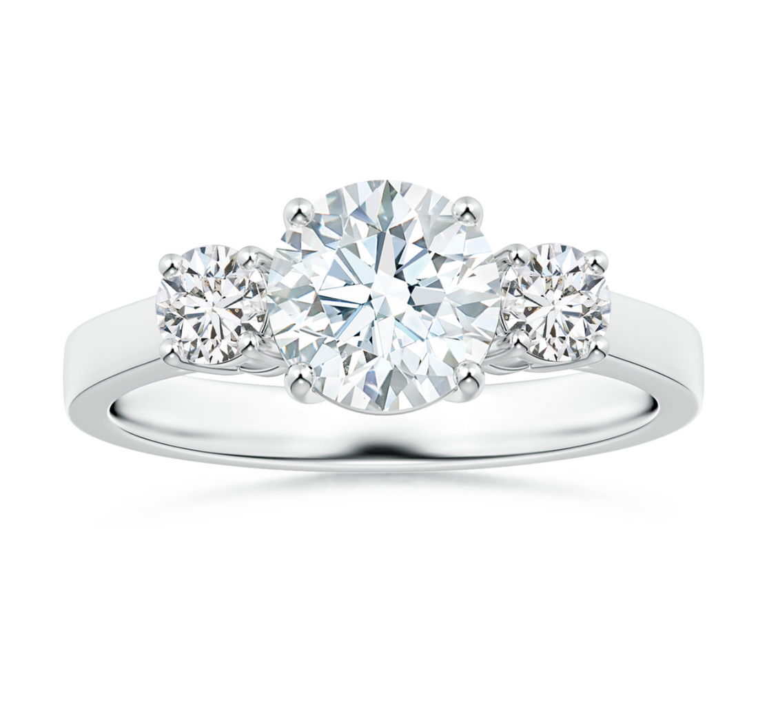 Three Stone Classic Round Lab Grown Diamond Ring