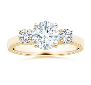 Three Stone Classic Round Lab Grown Diamond Ring