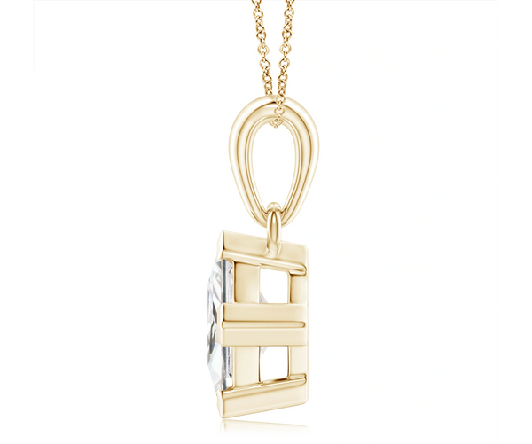 Princess Cut Lab Grown Diamond Solitaire Pendant