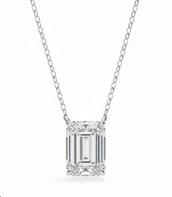 Minimalist Emerald Cut Lab Grown Diamond Necklace