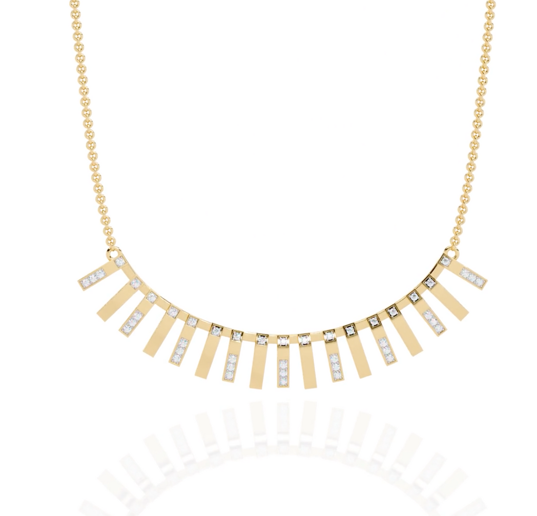 Golden Shimmer Lab Grown Diamond Necklace