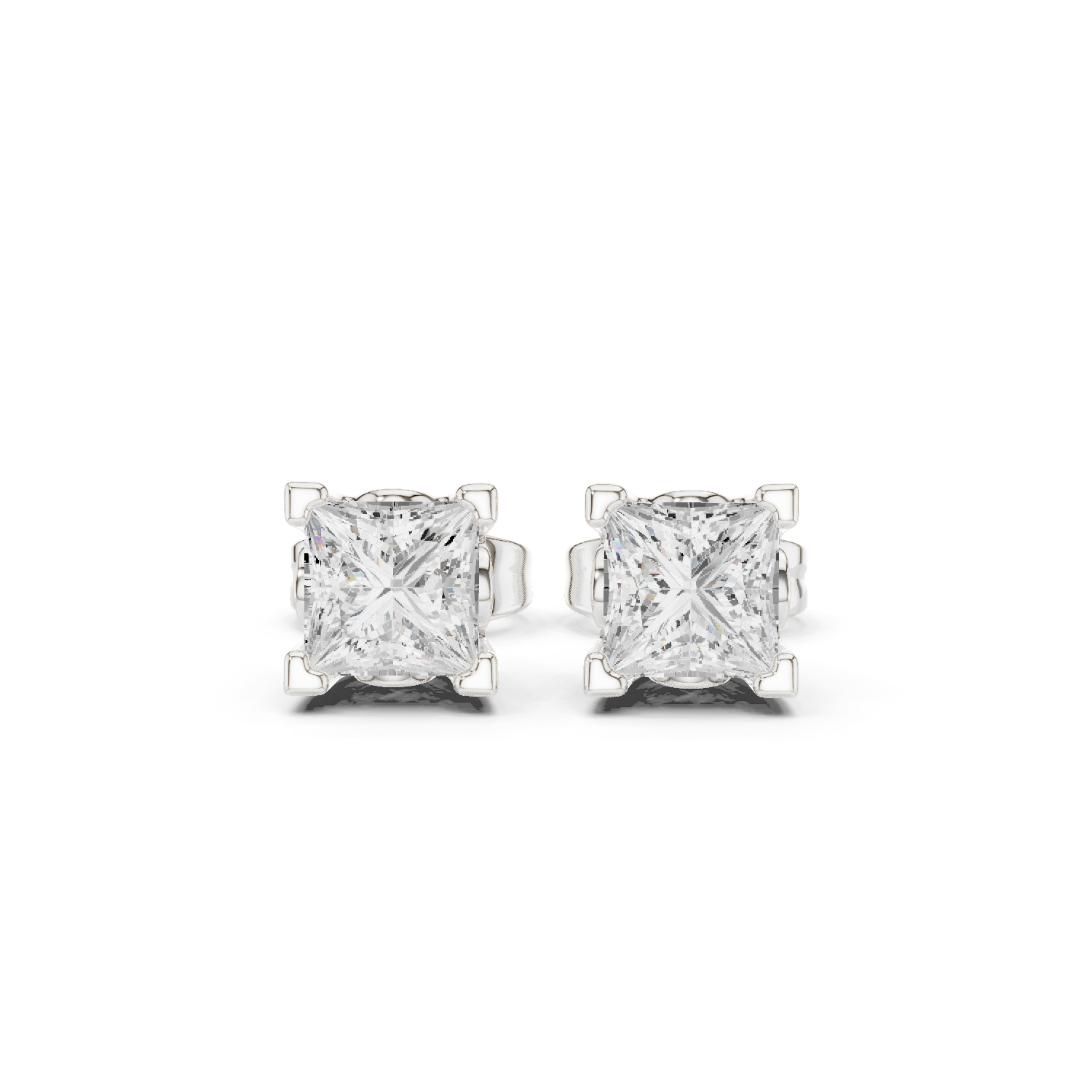 Princess Cut Diamond Studs