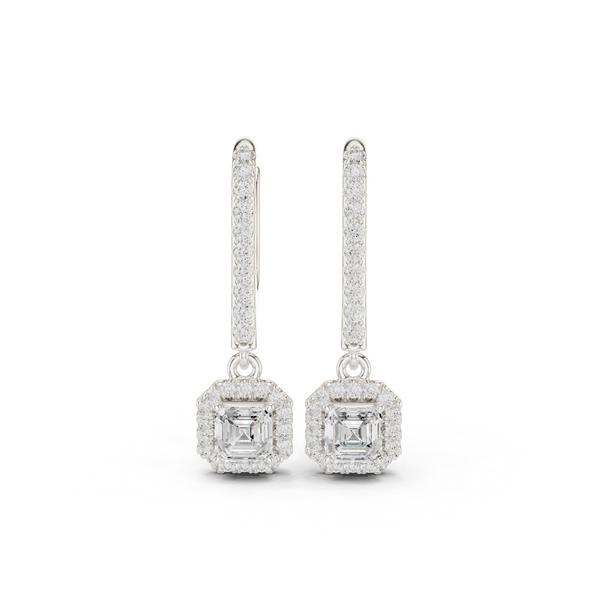Brilliant Asscher & Round Diamond Lab Grown Diamond Earring