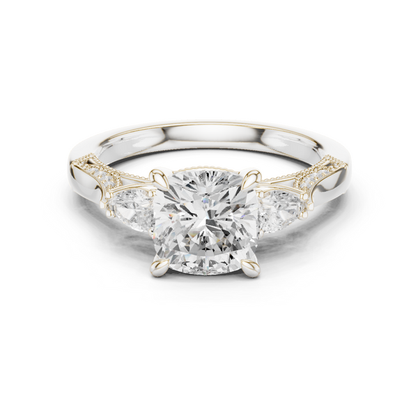 Lotus Flower Lab Grown Diamond Split Shank Solitaire