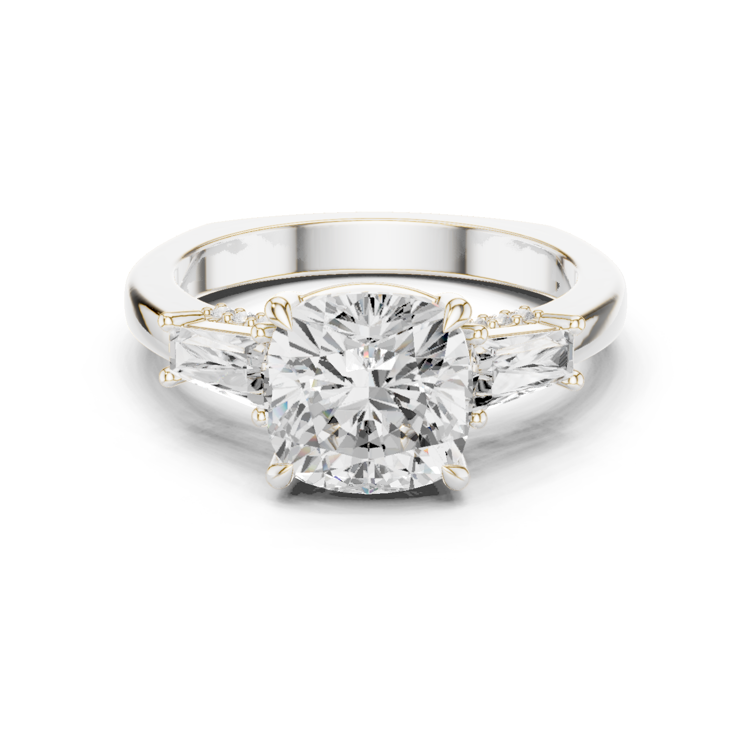 Oak Moss Lab Grown Diamond Cathedral Solitaire Ring