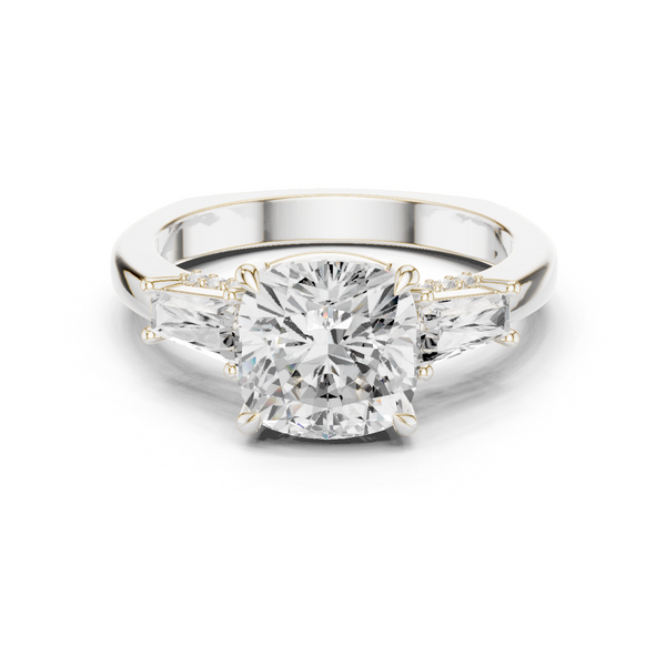 Oak Moss Lab Grown Diamond Cathedral Solitaire Ring