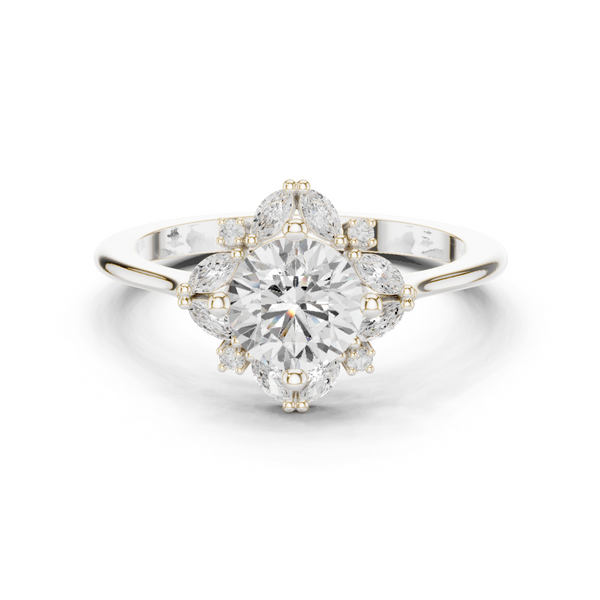 Blue Bell Lab Grown Diamond Scalloped Prong Ring