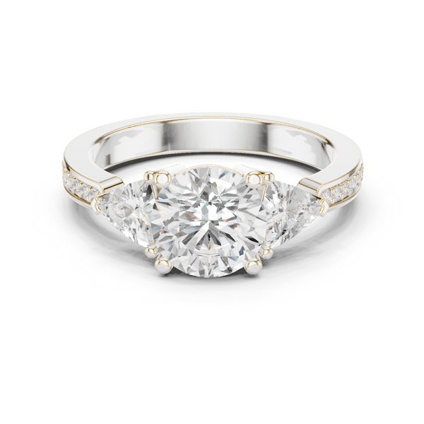 Sun Flower Lab Grown Diamond Delicate Ribbon Ring