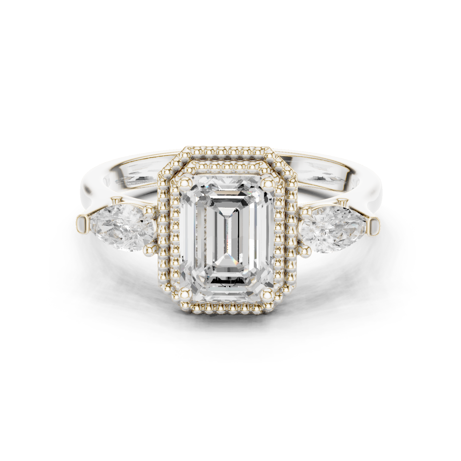 Clover Leaf Lab Grown Diamond Delicate Ribbon Ring