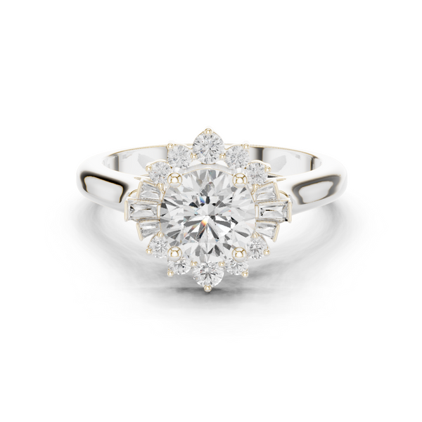 Birch Wood Lab Grown Diamond Cushion Halo Ring