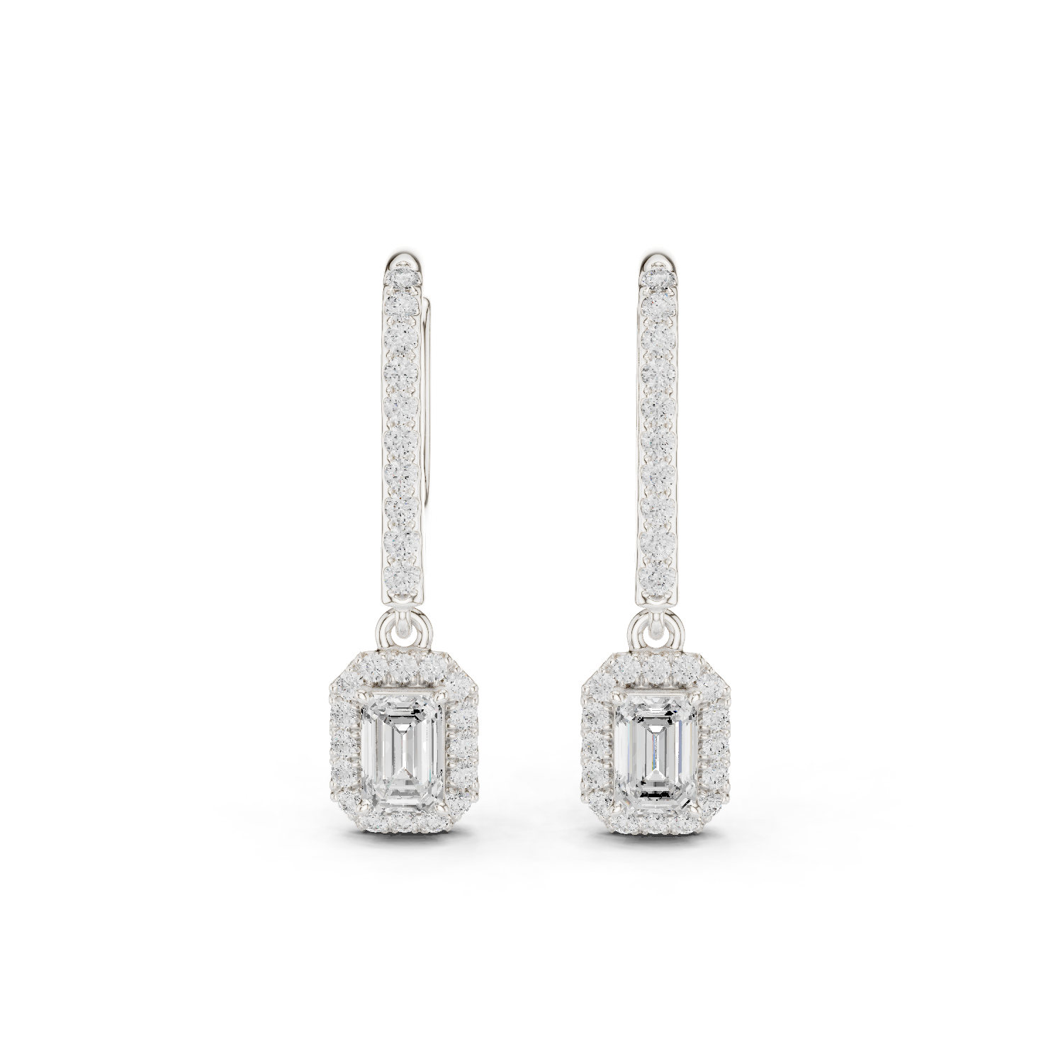 Emerald & Round Diamond Brilliance Lab Grown Diamond Earring