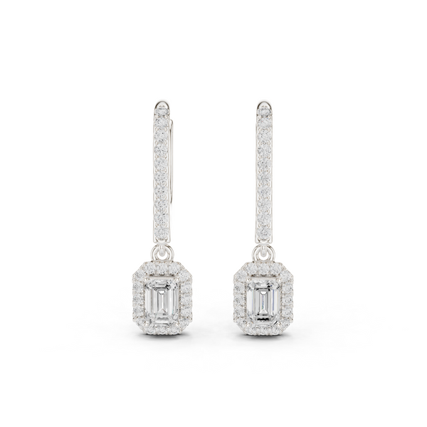 Emerald & Round Diamond Brilliance Lab Grown Diamond Earring