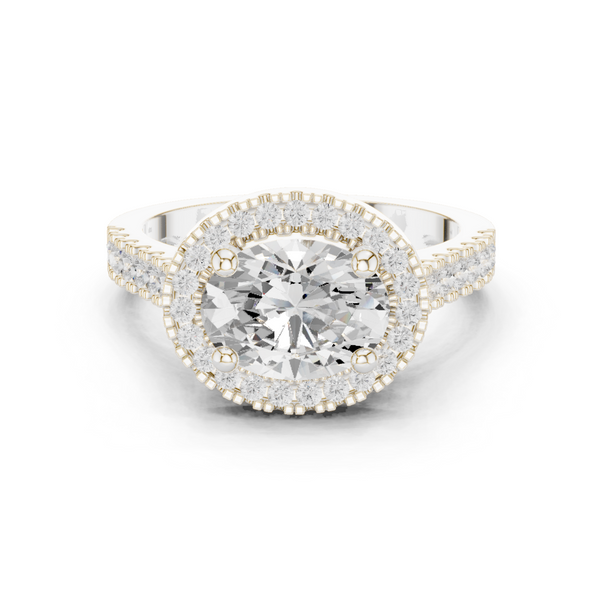 Brook Stream Lab Grown Diamond Scalloped Basket Ring