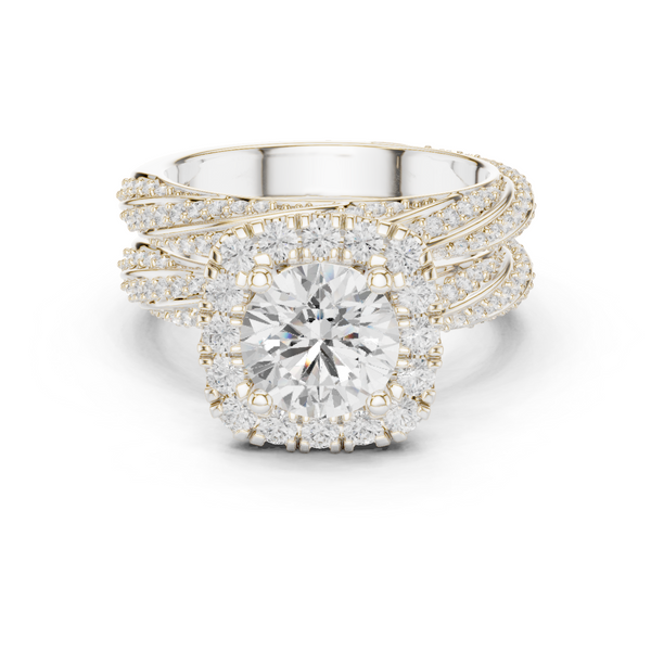 Fern Leaf Lab Grown Diamond Emerald Cut Solitaire