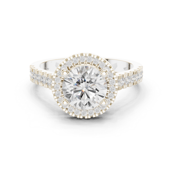 Pine Cone Lab Grown Diamond Channel Solitaire Ring