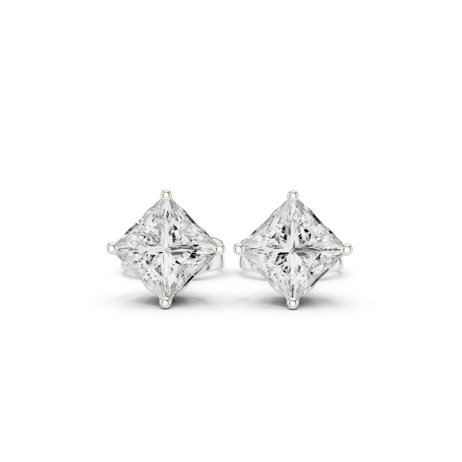 Regal Princess-Cut Diamond Lab Grown Diamond Earrings