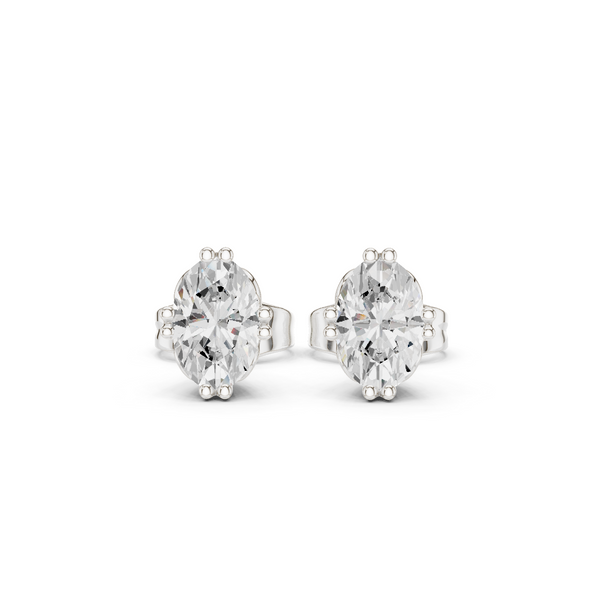 Oval Diamond Lab Grown Diamond Earrings