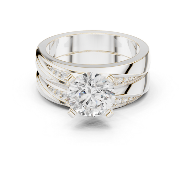Mossy Stone Lab Grown Diamond Minimalist Bezel Ring