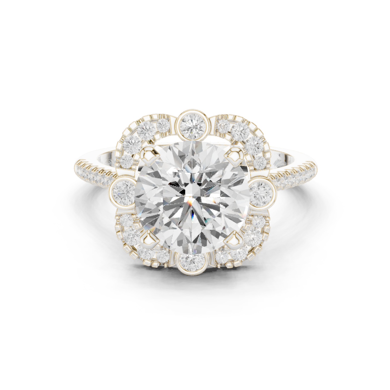 White Clover Lab Grown Diamond Woven Ribbon Ring