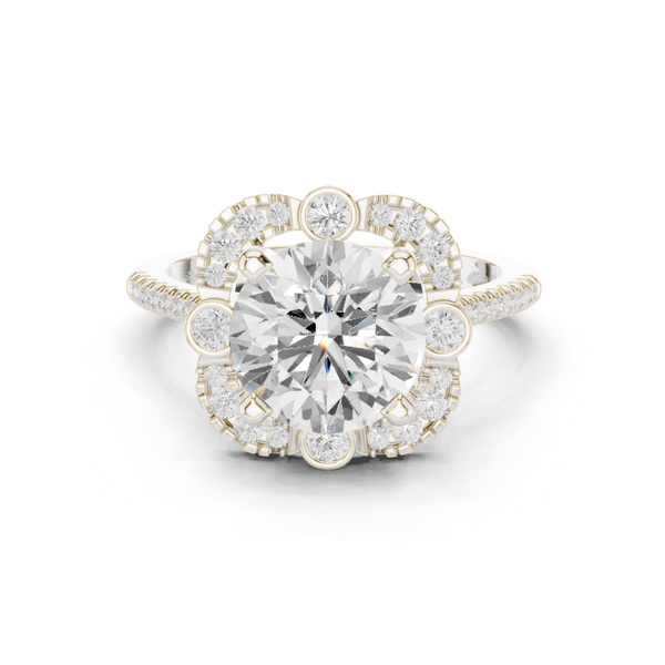 White Clover Lab Grown Diamond Woven Ribbon Ring