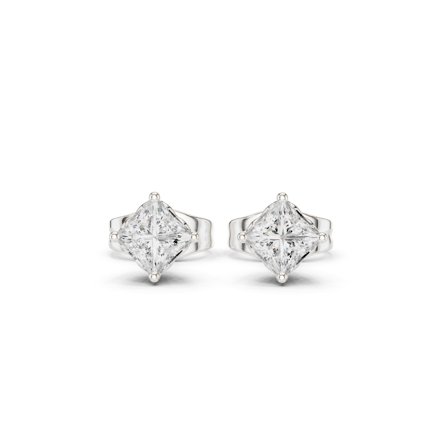 Sparkling Princess Diamond Stud Lab Grown Diamond Earrings