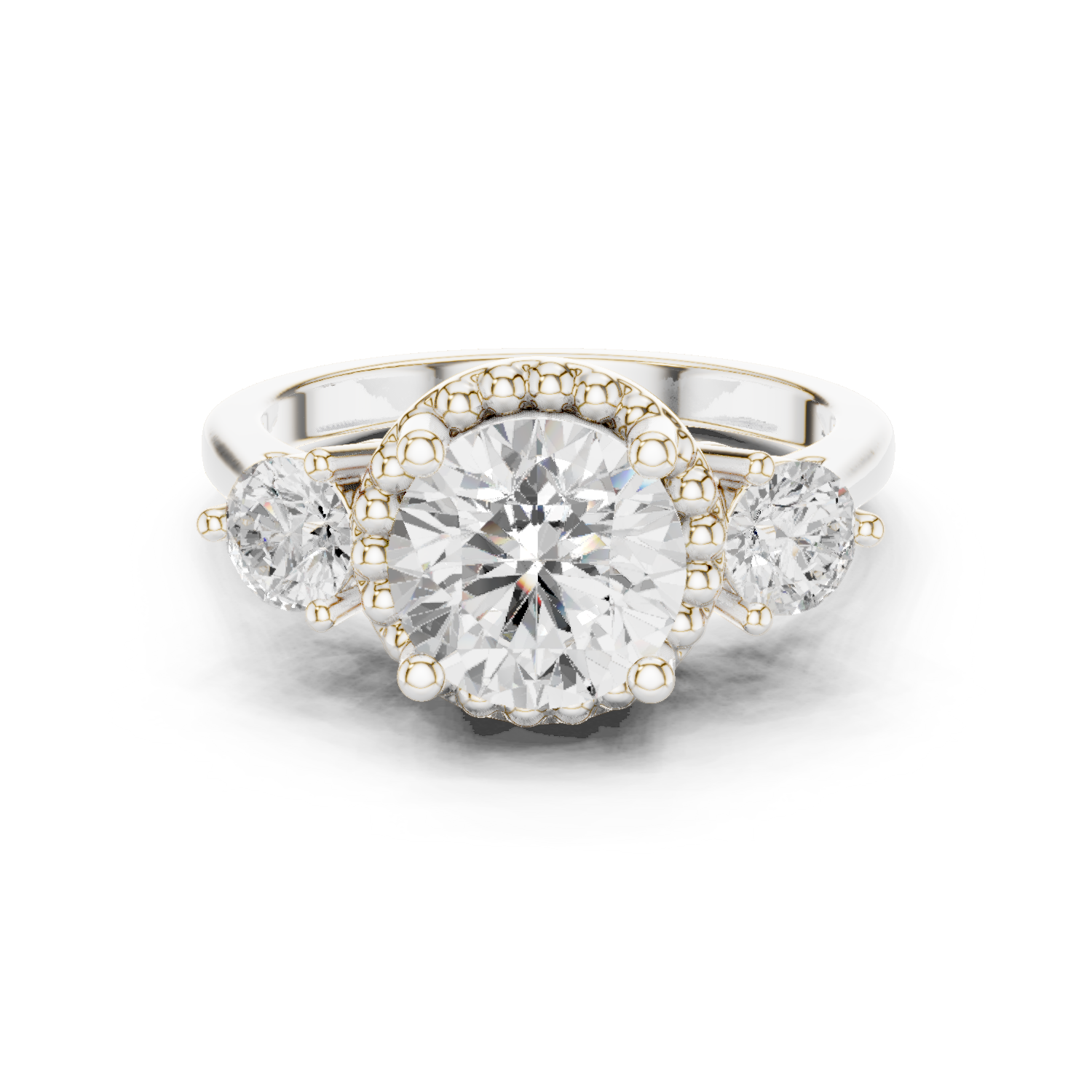 Evening Primrose Lab Grown Diamond Floating Halo Ring