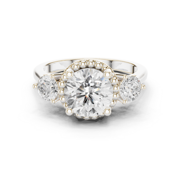 Evening Primrose Lab Grown Diamond Floating Halo Ring
