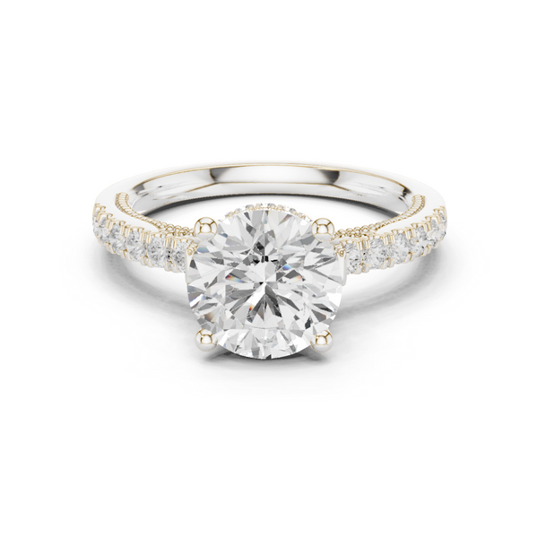 Cedar Bark Lab Grown Diamond Surprise Halo Ring