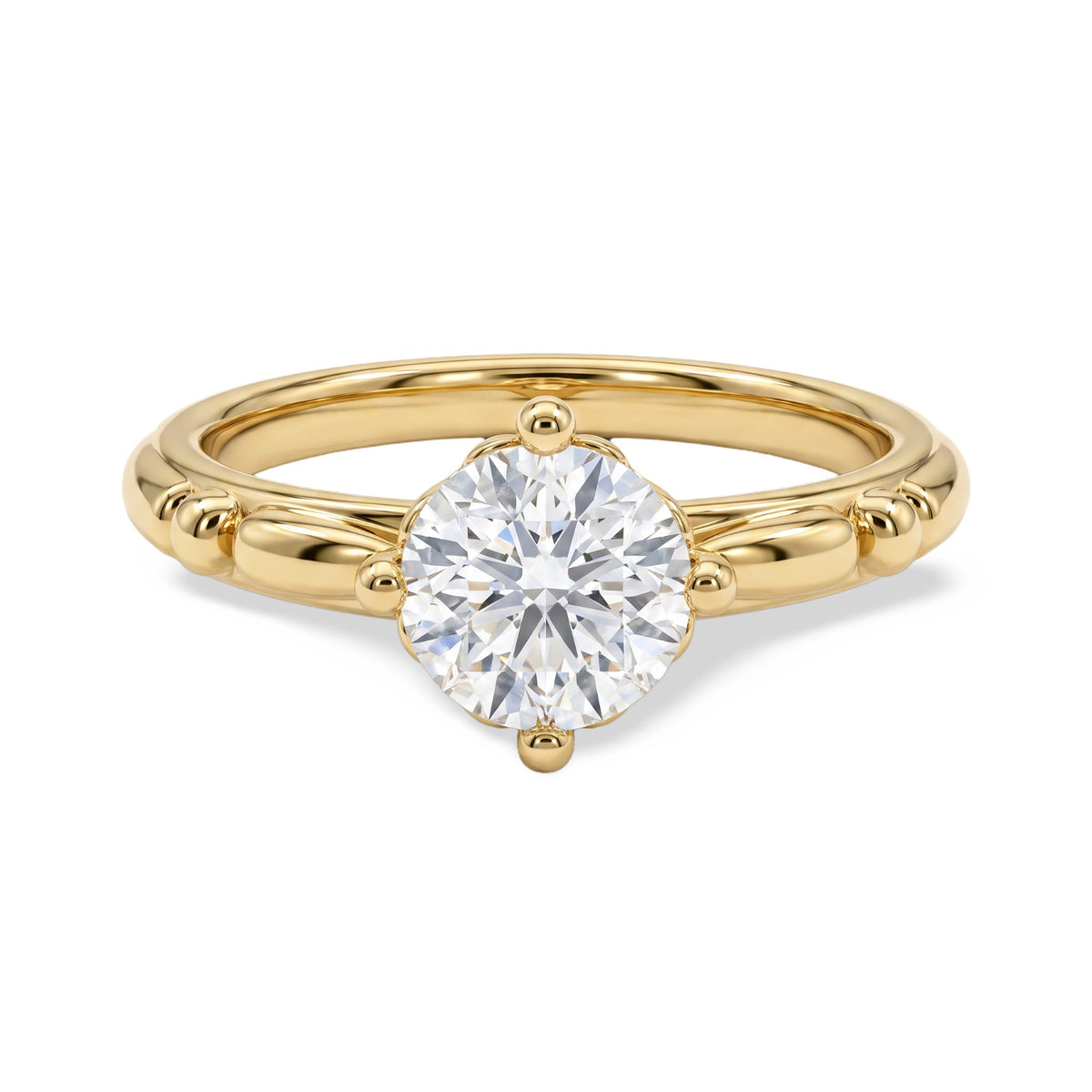 Ivory Curl Solitaire Diamond Ring