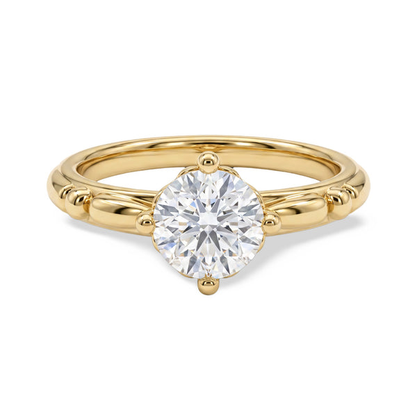 Ivory Curl Solitaire Diamond Ring