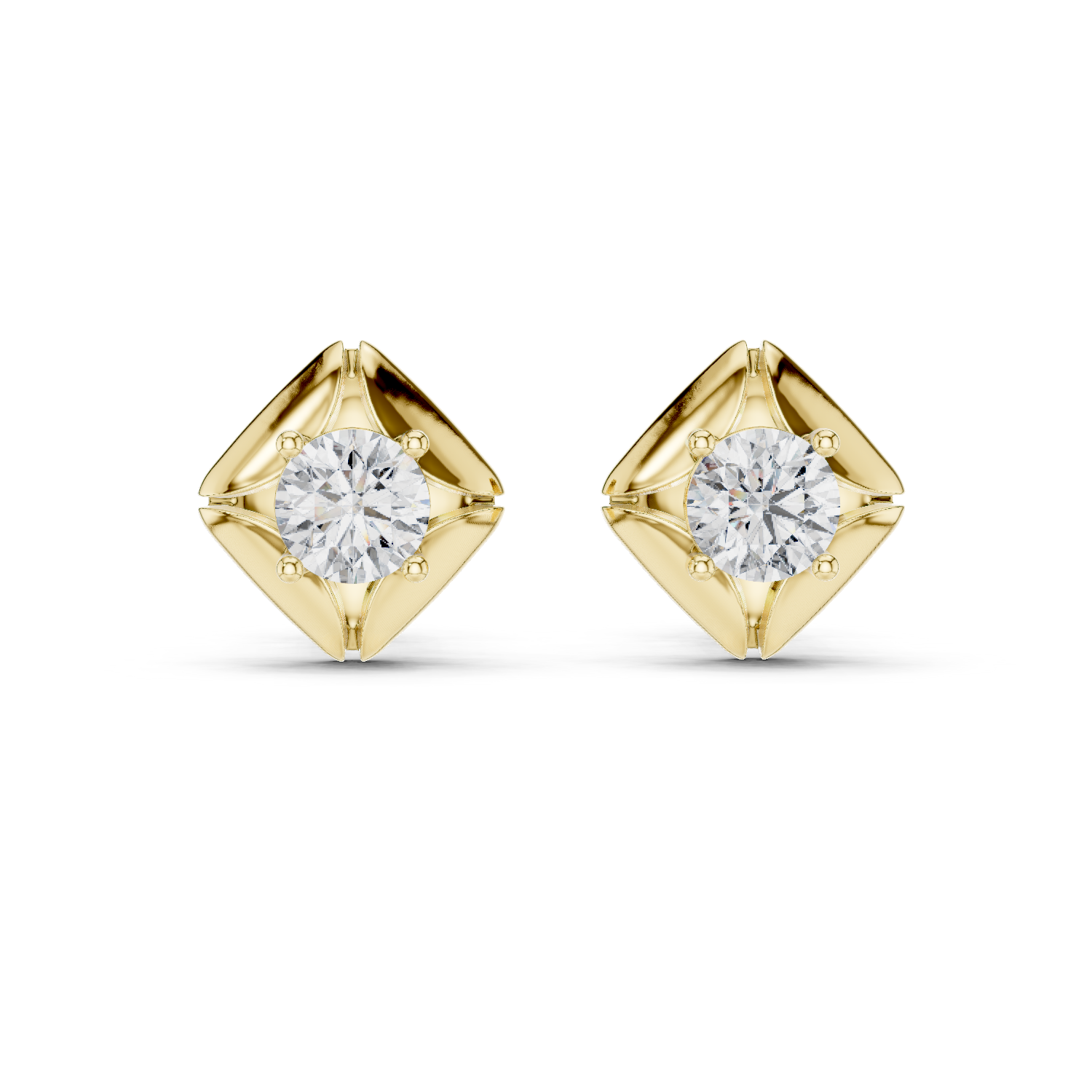 Simple Round Lab Grown Diamond Earrings