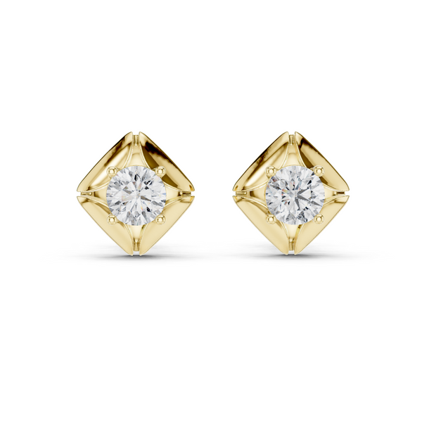 Simple Round Lab Grown Diamond Earrings