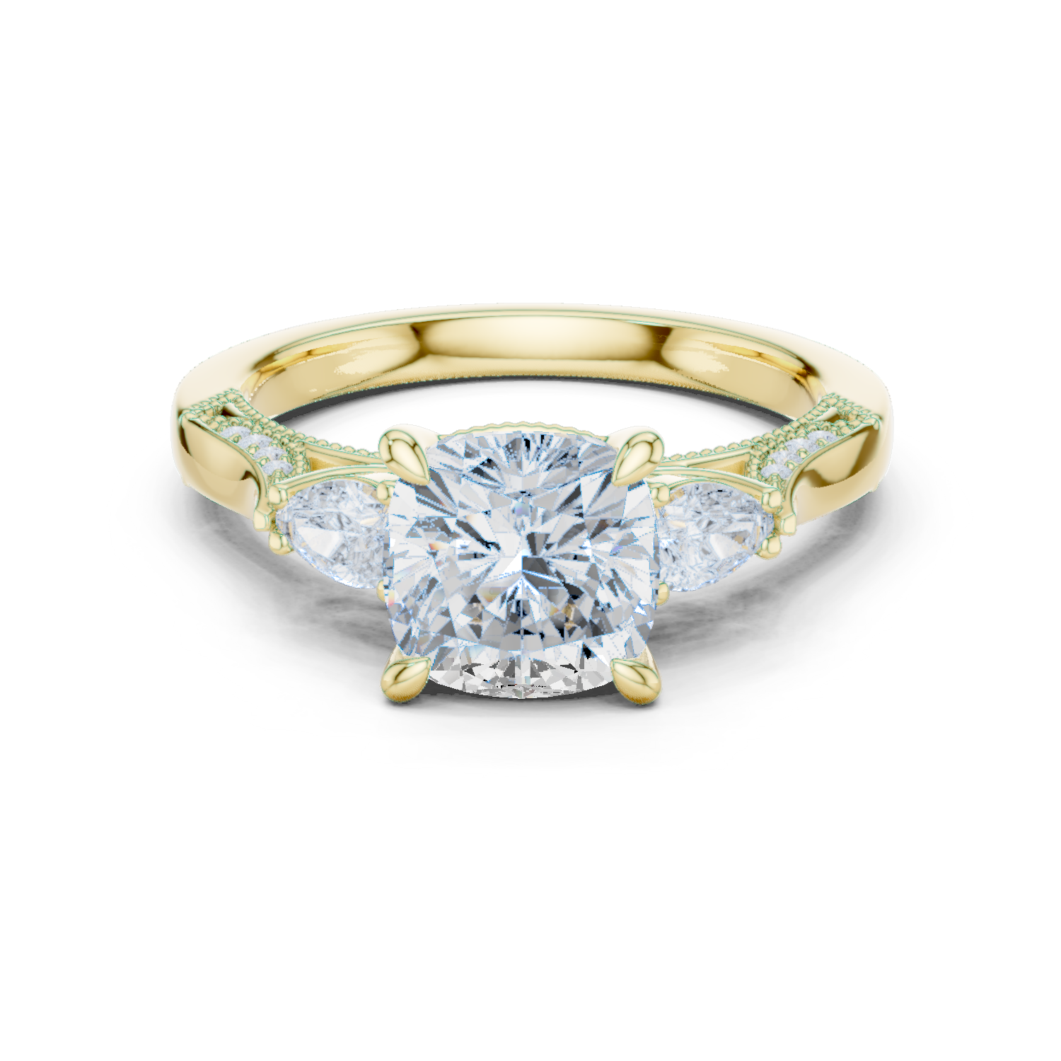 Lotus Flower Lab Grown Diamond Split Shank Solitaire
