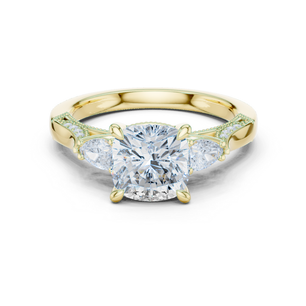 Lotus Flower Lab Grown Diamond Split Shank Solitaire