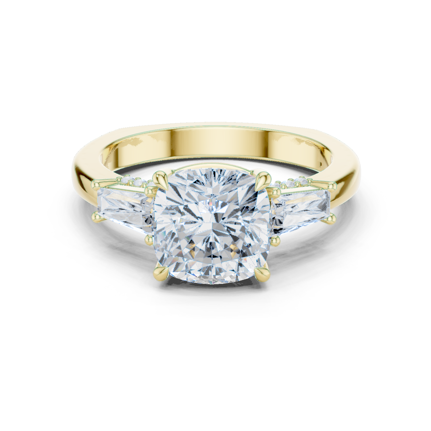 Oak Moss Lab Grown Diamond Cathedral Solitaire Ring