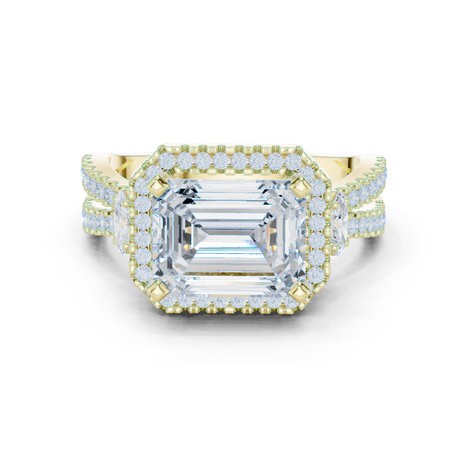 Night Shade Lab Grown Diamond Fluted Shank Ring