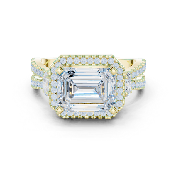 Night Shade Lab Grown Diamond Fluted Shank Ring