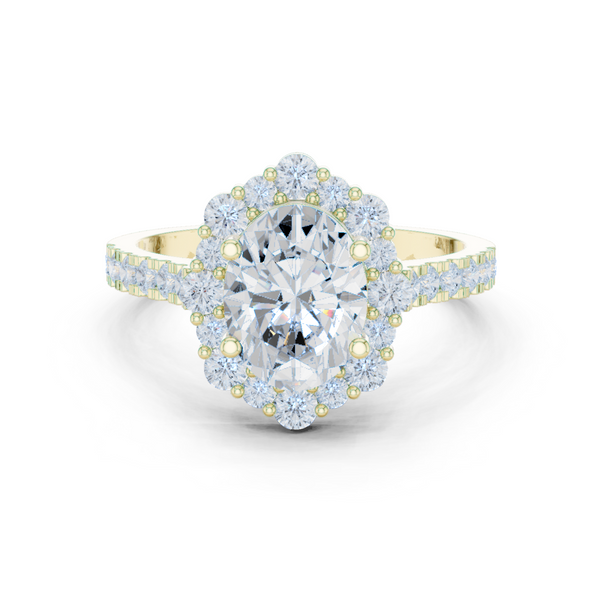 Thyme Leaf Lab Grown Diamond Fluted Shank Ring