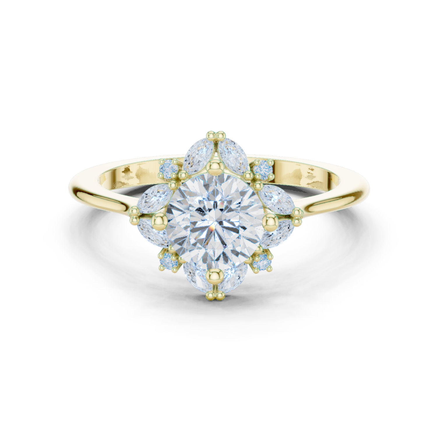 Blue Bell Lab Grown Diamond Scalloped Prong Ring