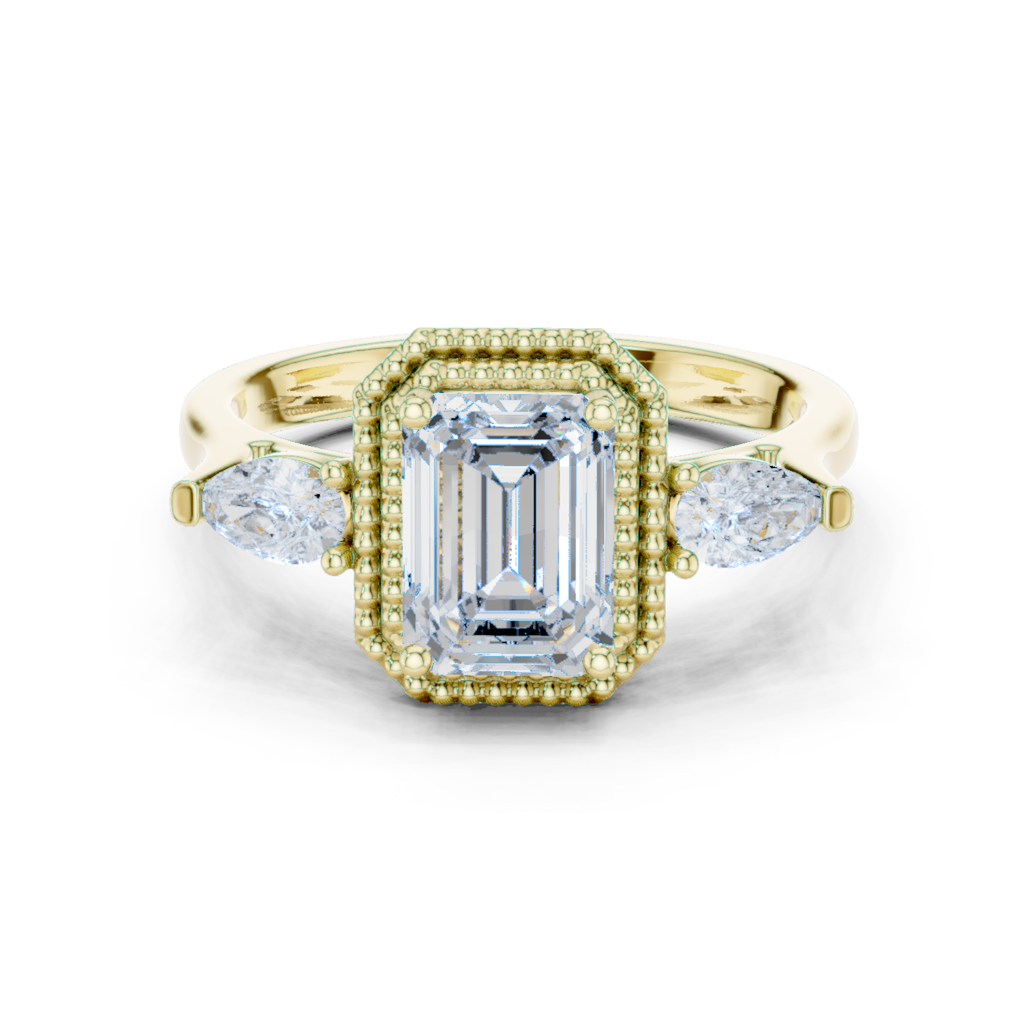 Clover Leaf Lab Grown Diamond Delicate Ribbon Ring