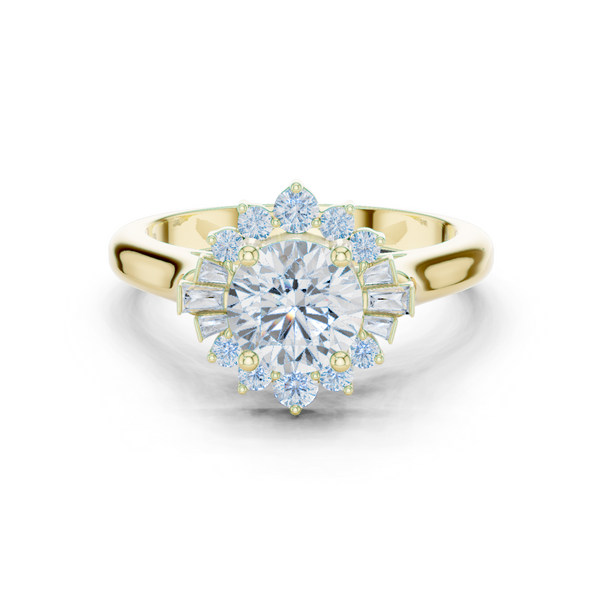 Birch Wood Lab Grown Diamond Cushion Halo Ring