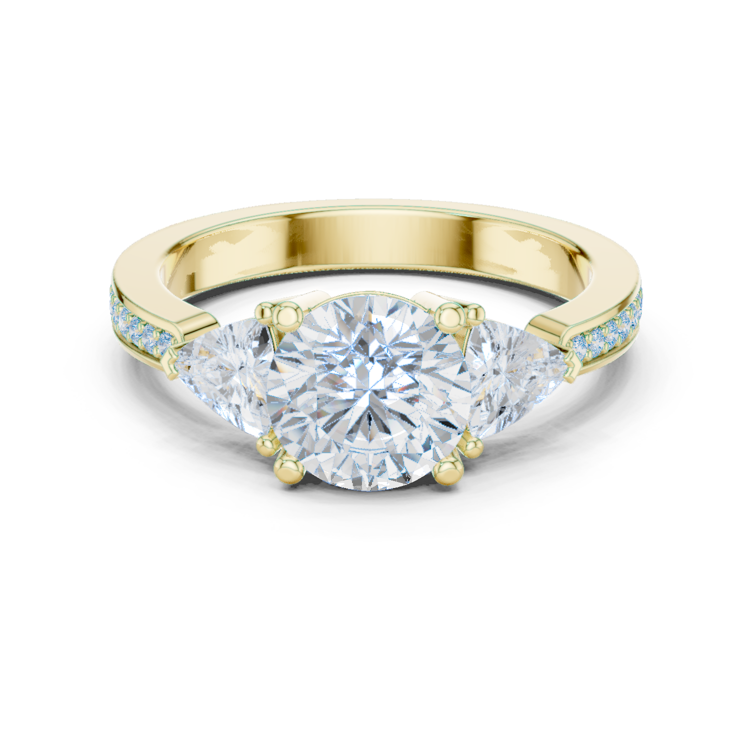 Sun Flower Lab Grown Diamond Delicate Ribbon Ring