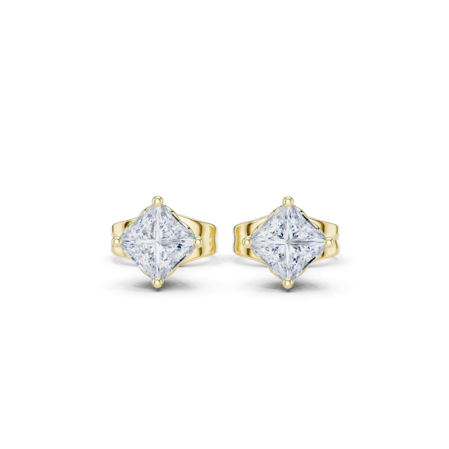 Sparkling Princess Diamond Stud Lab Grown Diamond Earrings