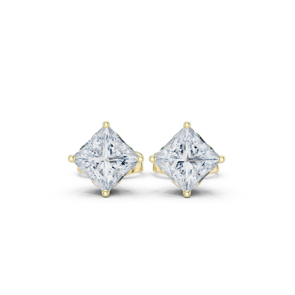 Regal Princess-Cut Diamond Lab Grown Diamond Earrings