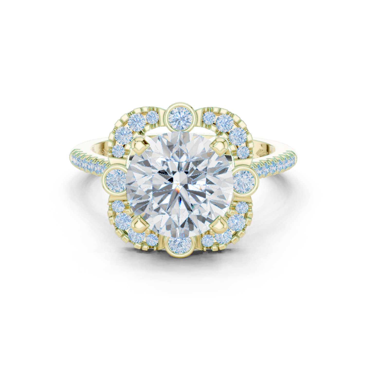 White Clover Lab Grown Diamond Woven Ribbon Ring
