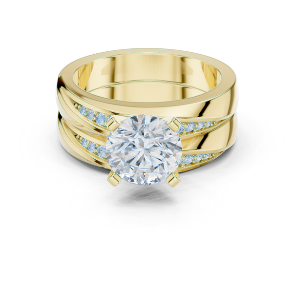 Mossy Stone Lab Grown Diamond Minimalist Bezel Ring