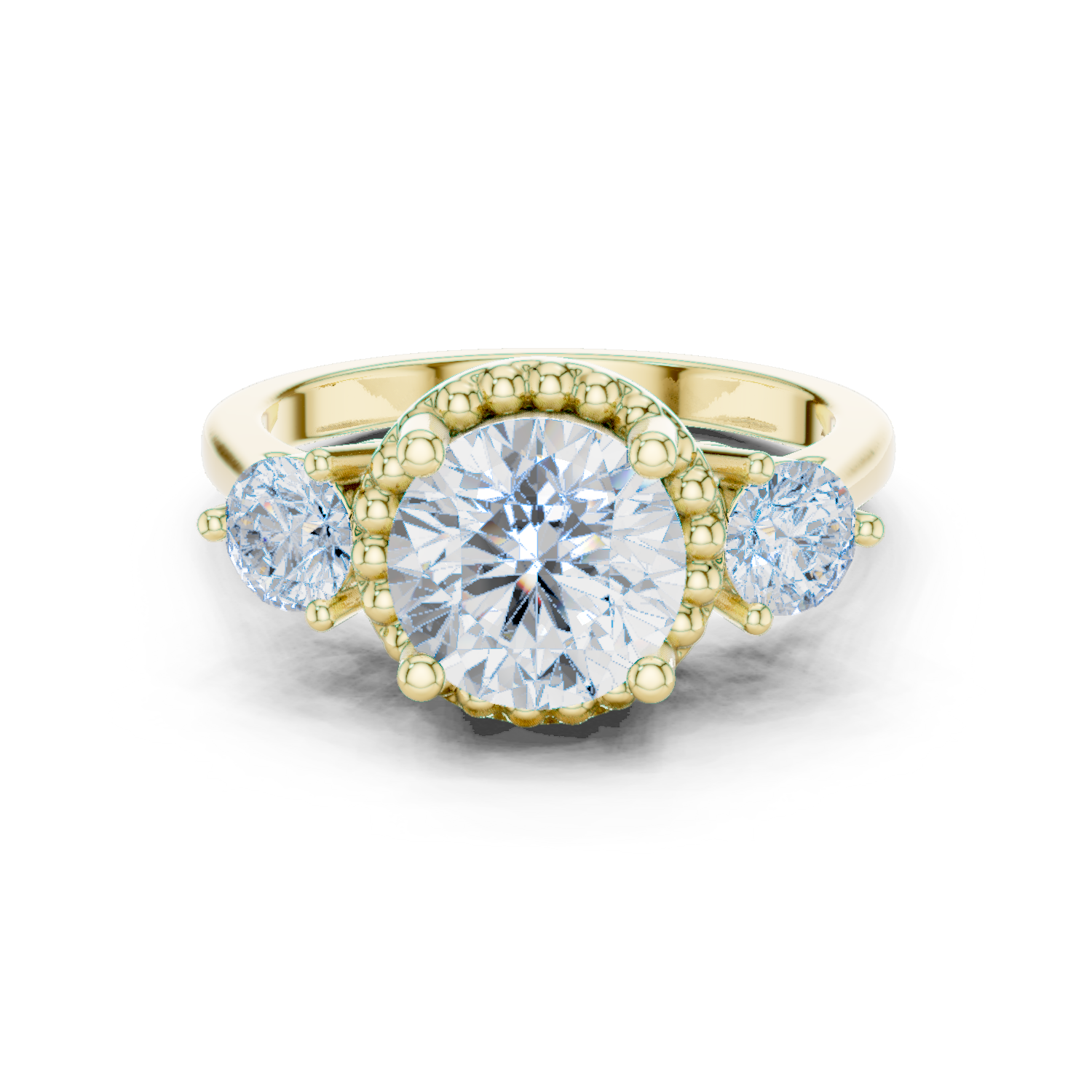 Evening Primrose Lab Grown Diamond Floating Halo Ring