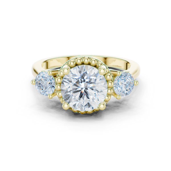 Evening Primrose Lab Grown Diamond Floating Halo Ring