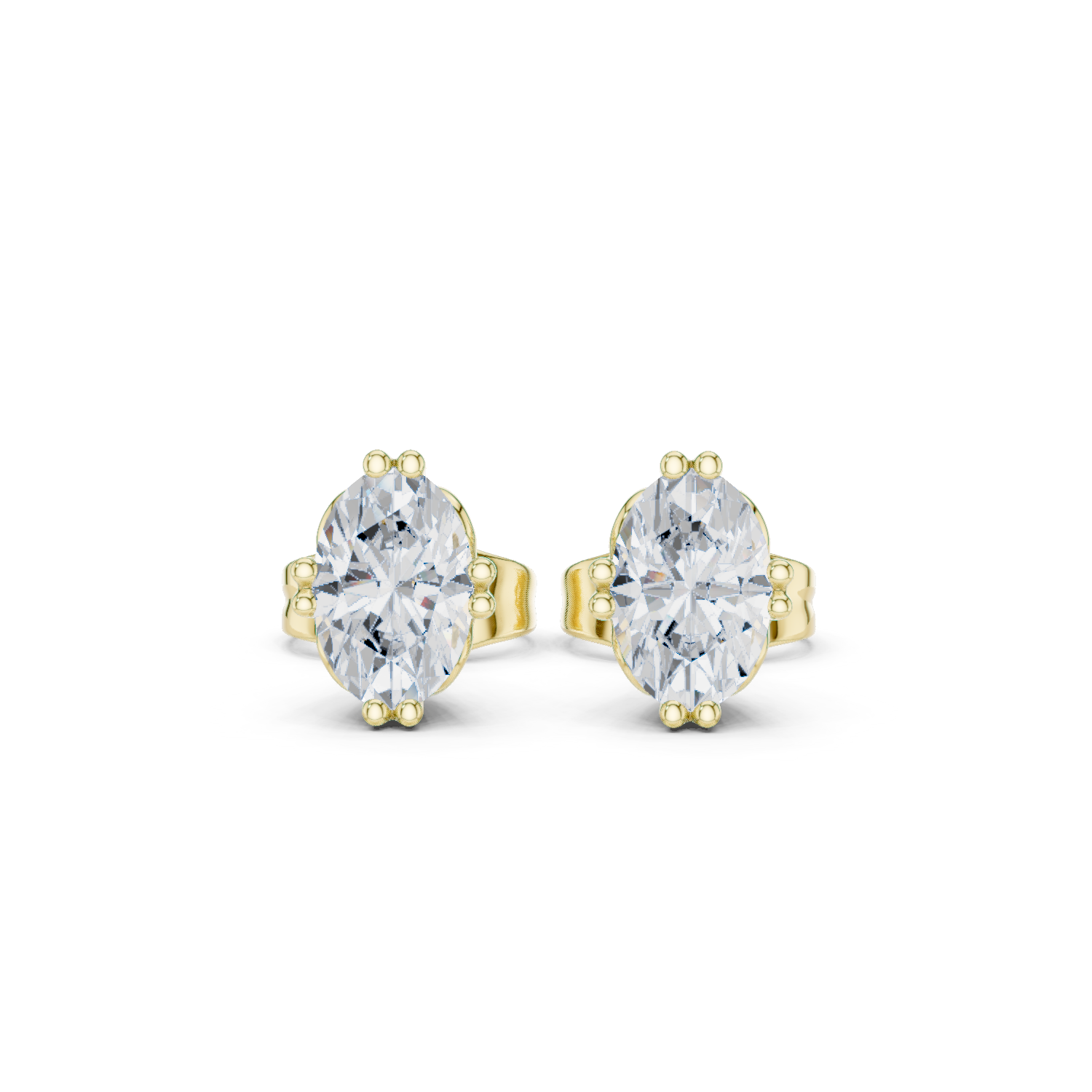 Oval Diamond Lab Grown Diamond Earrings