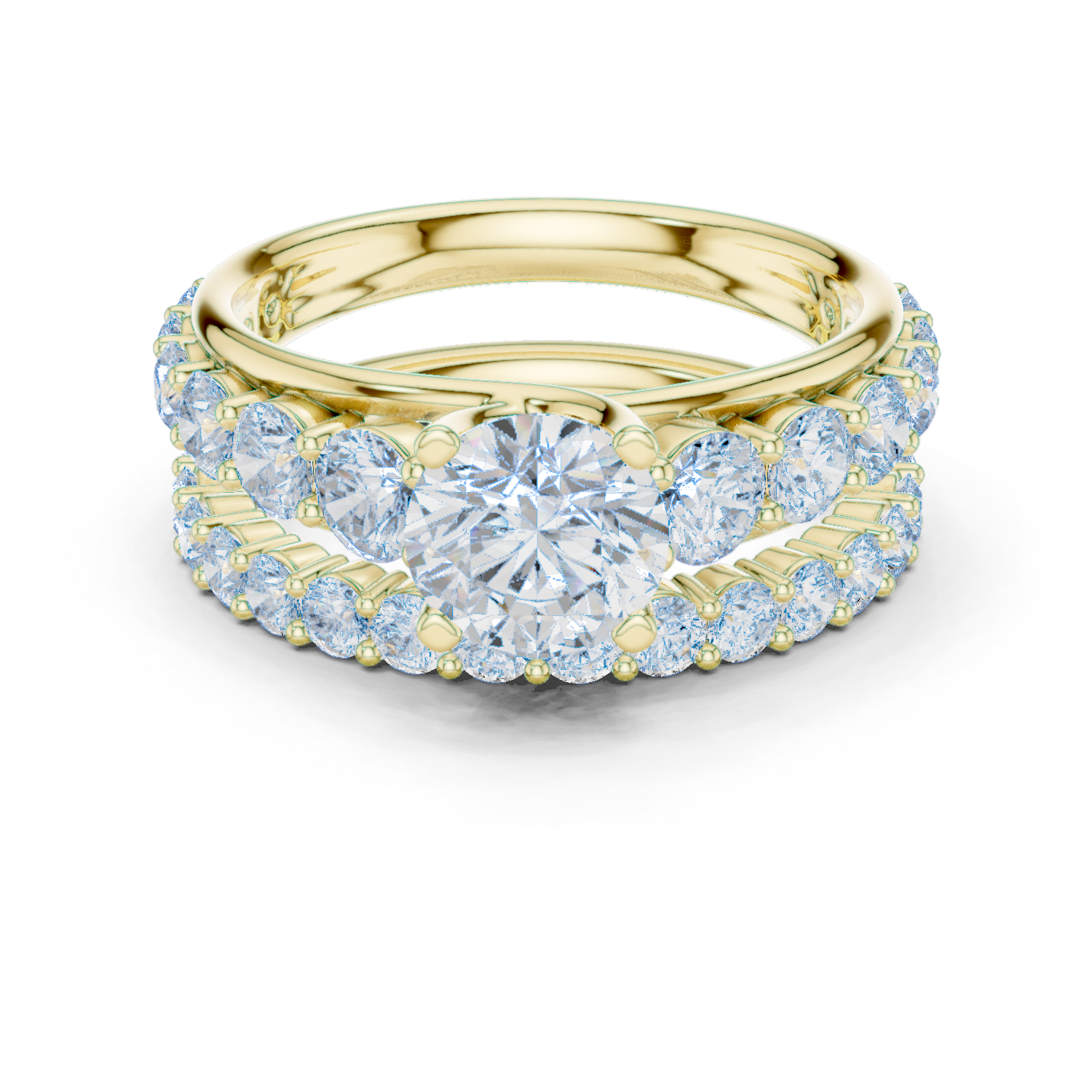 Pebble Beach Lab Grown Diamond Crescent Gallery Ring